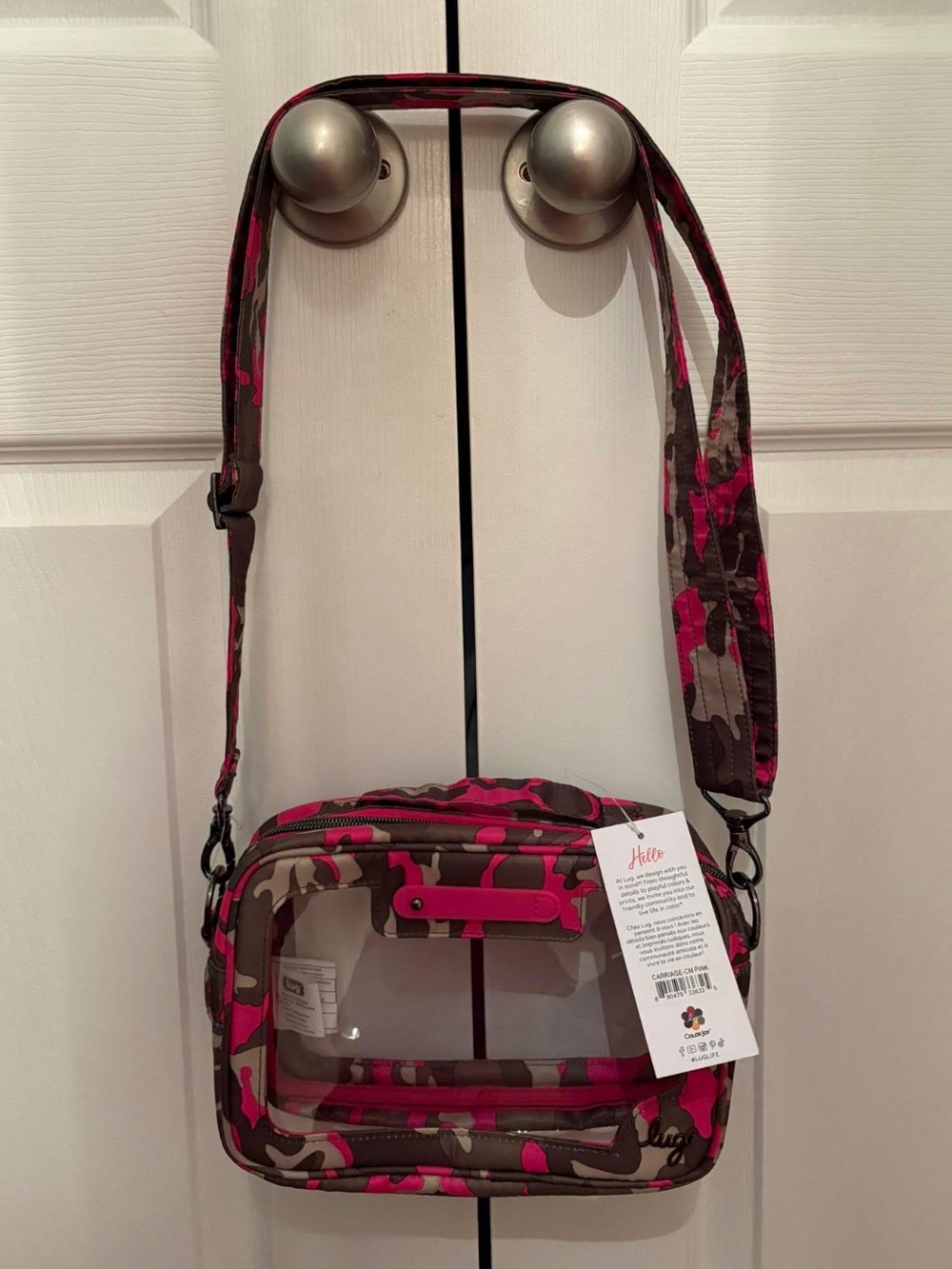 Lug Carriage Clearview Crossbody Bag in Camo Pink